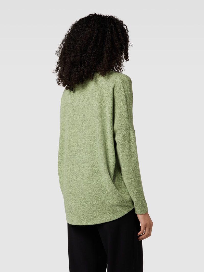 Longsleeve mit verlängertem Rücken Modell 'Biara' in hellgrün meliert