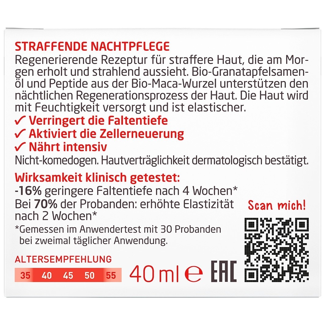 Straffende Nachtpflege Granatapfel & Maca-Peptide