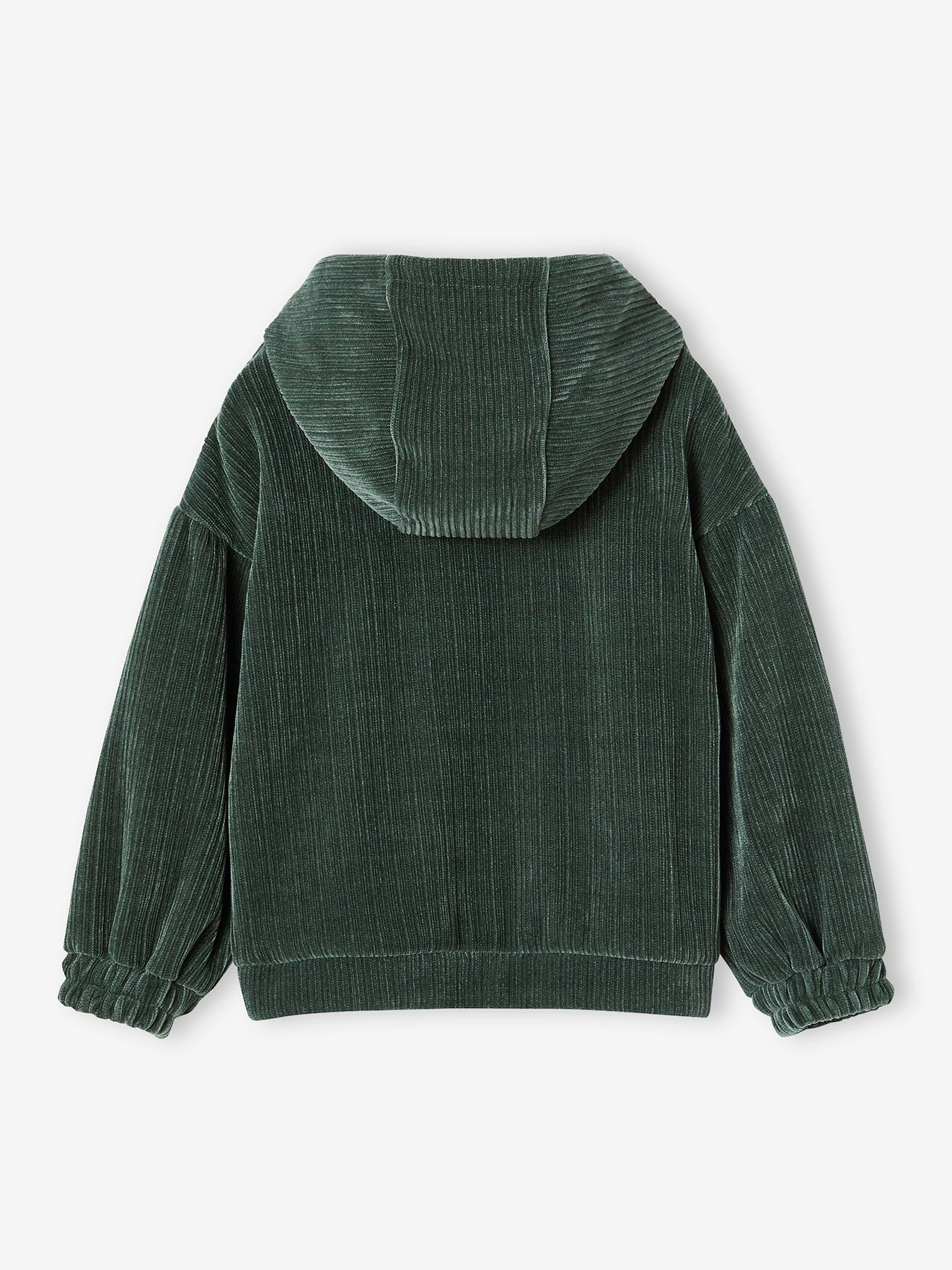 Sweat sport velours fille vert