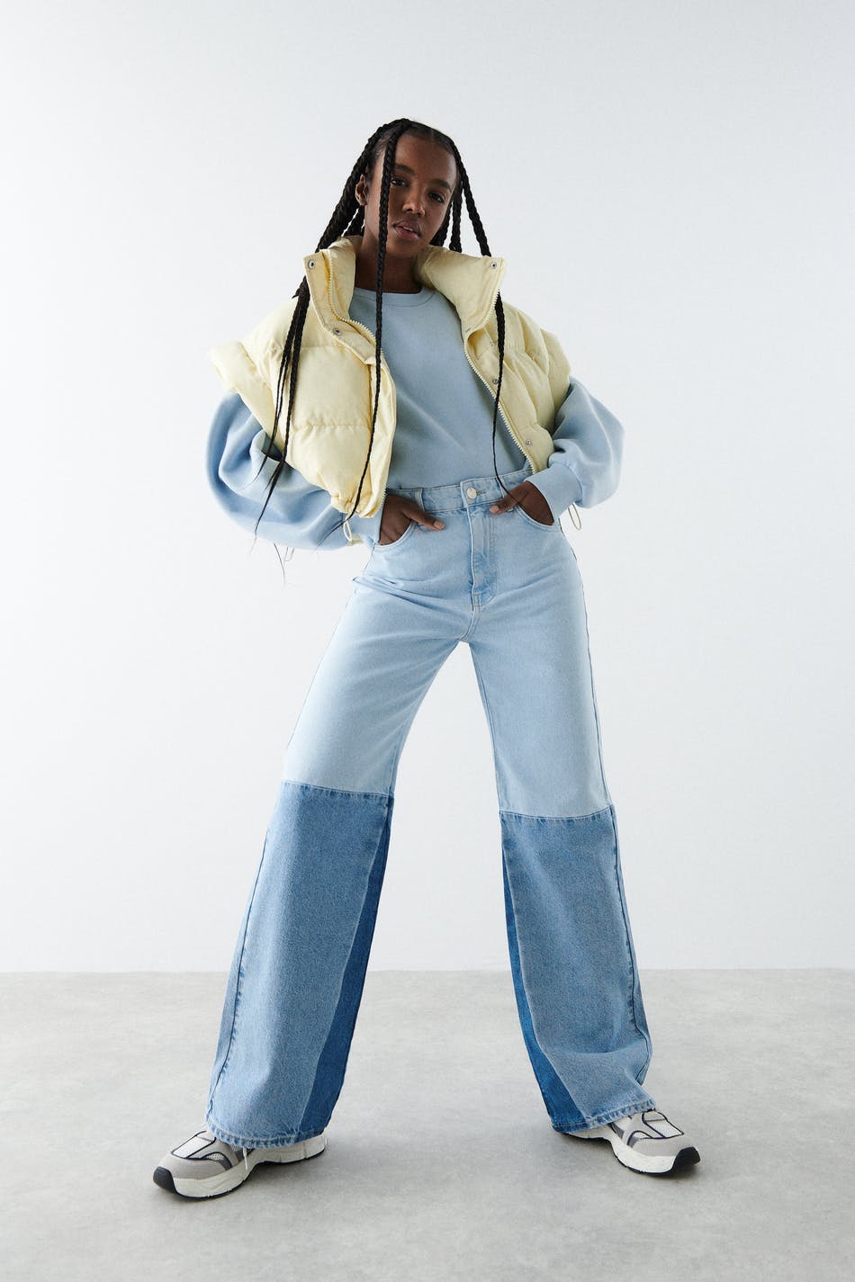 Block wide jeans