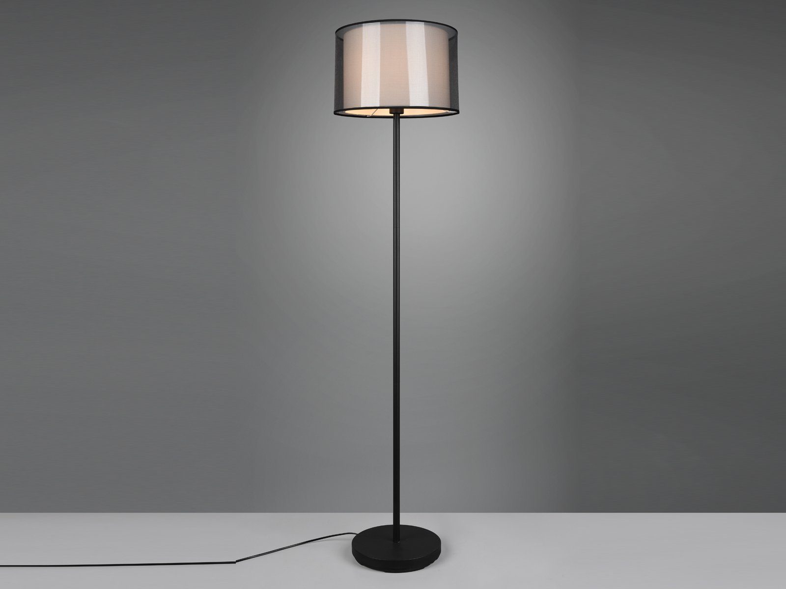 meineWunschleuchte LED Stehlampe, LED wechselbar, Warmweiß, ausgefallene Design-er Lampe dimmbar mit Stoff Lampen-schirm, H: 150cm