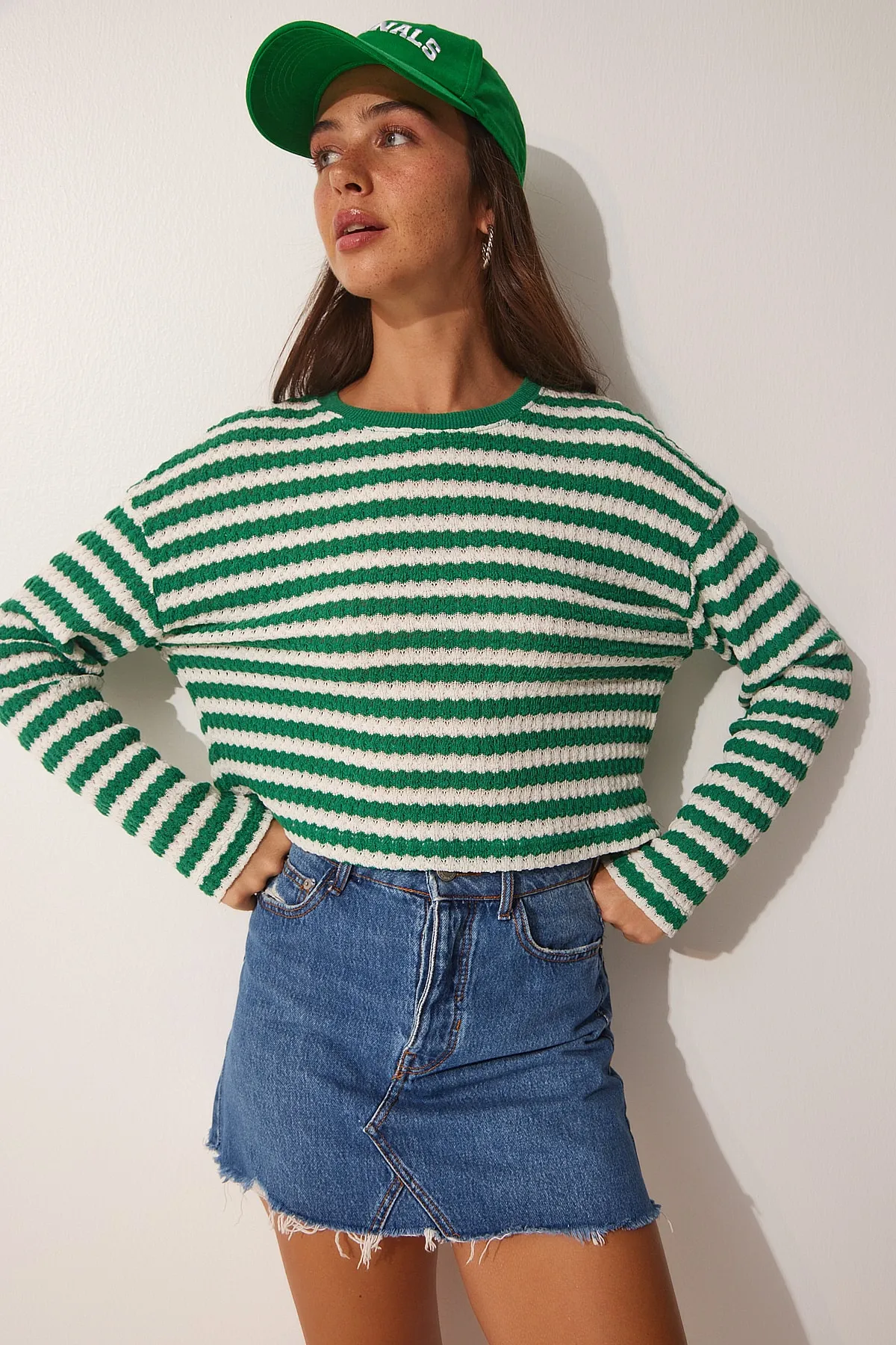 Happiness İstanbul  Pullover - Grün - Regular Fit