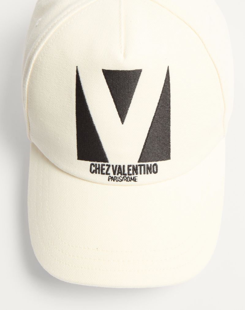 Boné de beisebol Chez Valentino em algodão com bordado