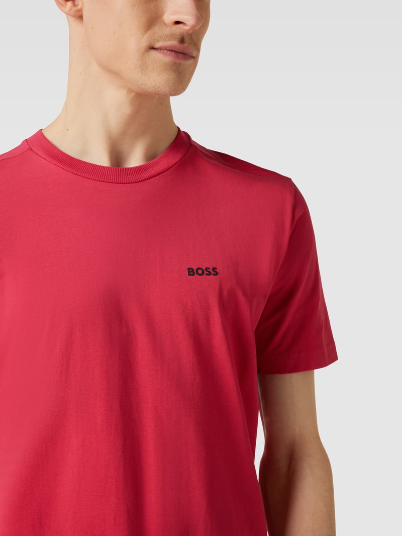 T-Shirt mit Label-Print in pink