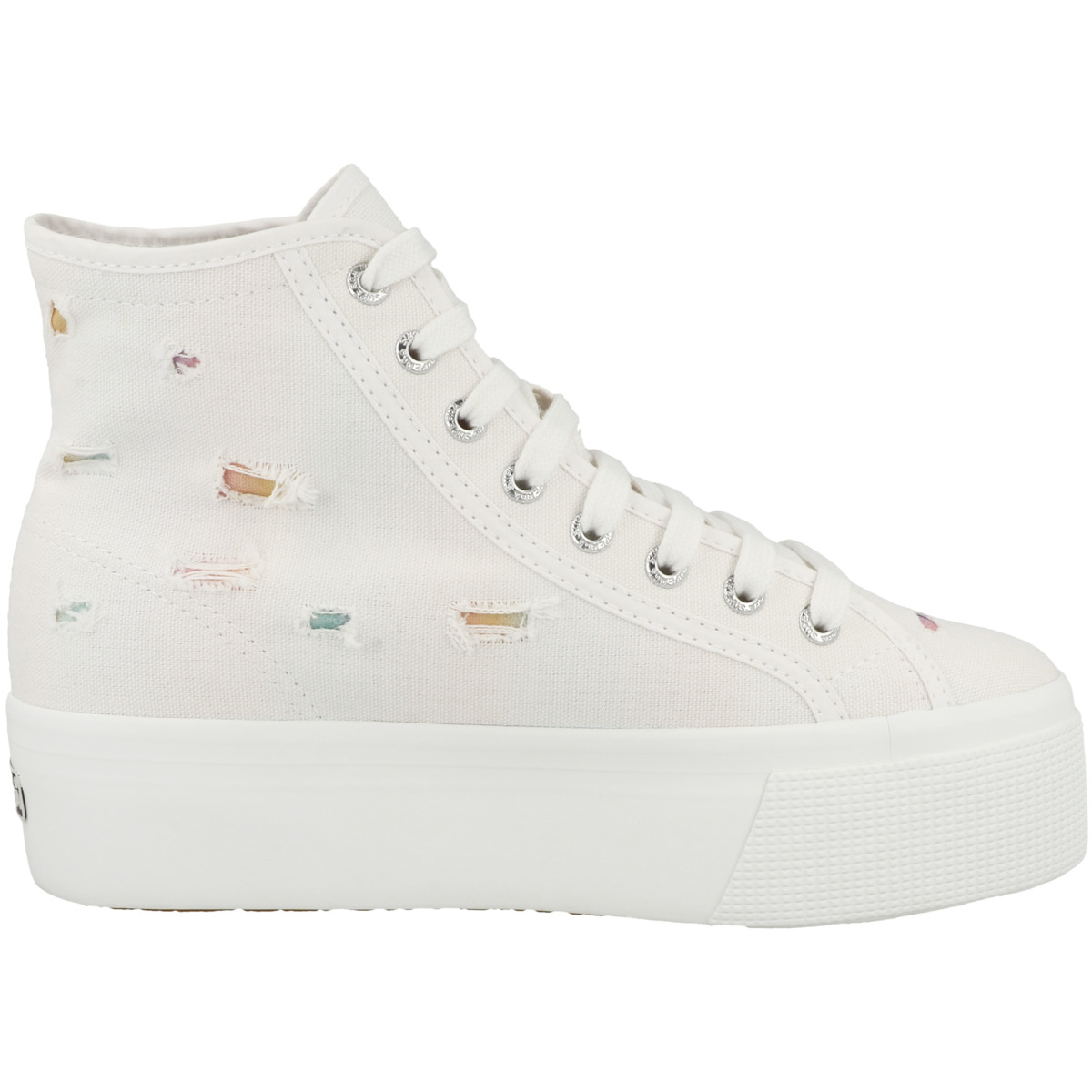 Superga 2708 Ripped Multicolor Cotton Sneaker mid weiss