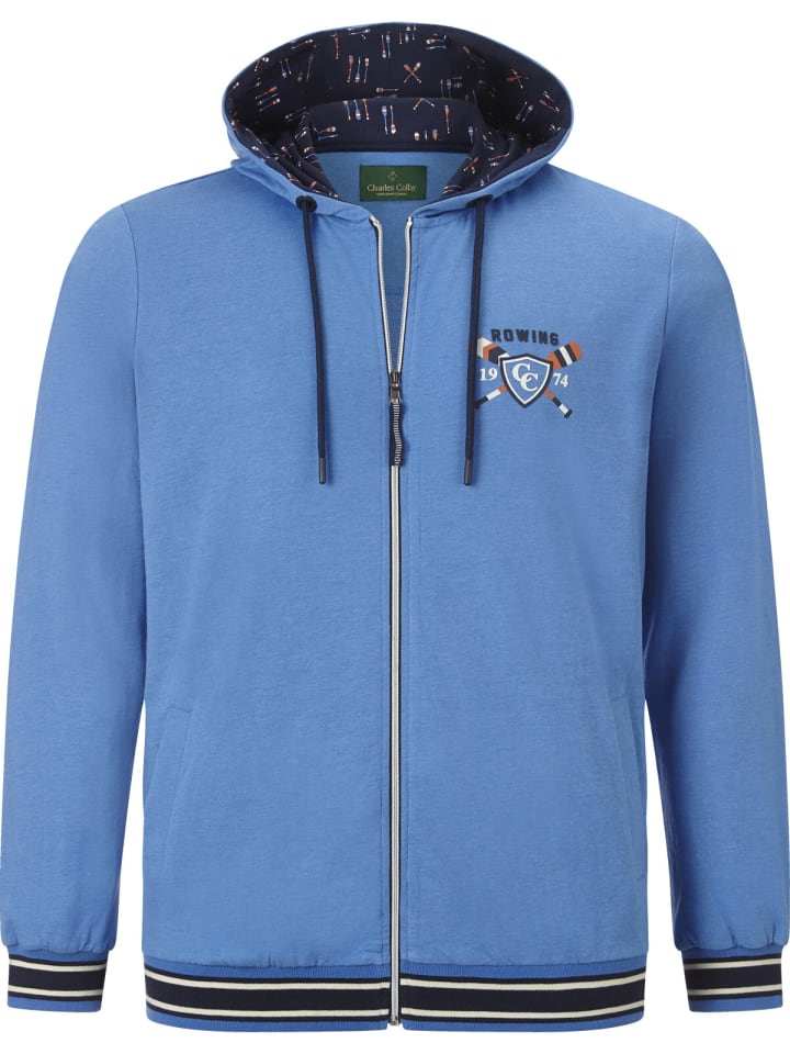 Charles Colby Sweatjacke DUKE EDMUND in blau melange günstig kaufen