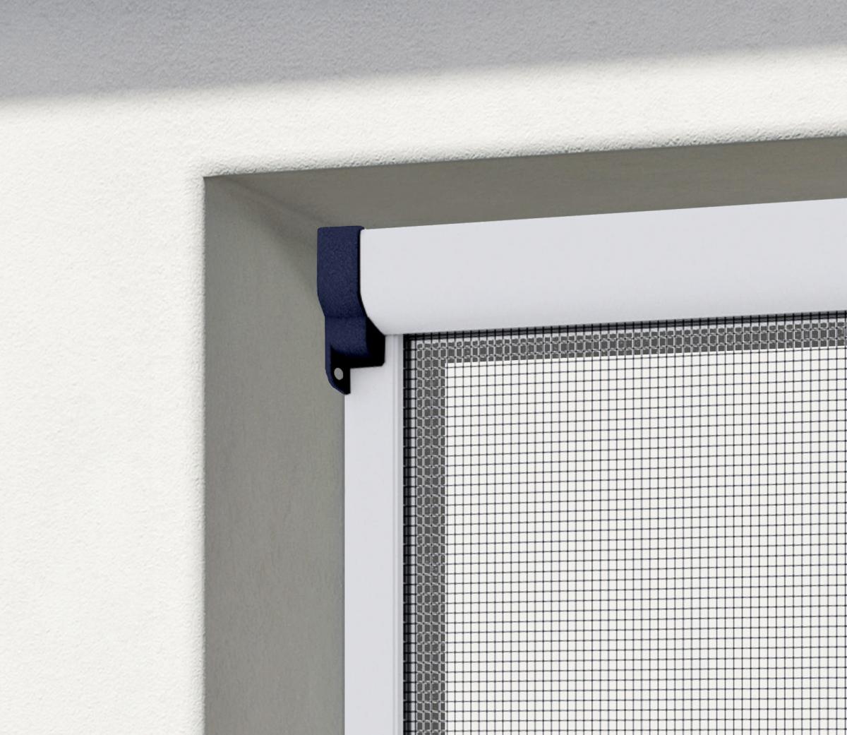 Windhager Powertec Alu-Insektenschutz Fenster Rollo 130 x 160, Weiss