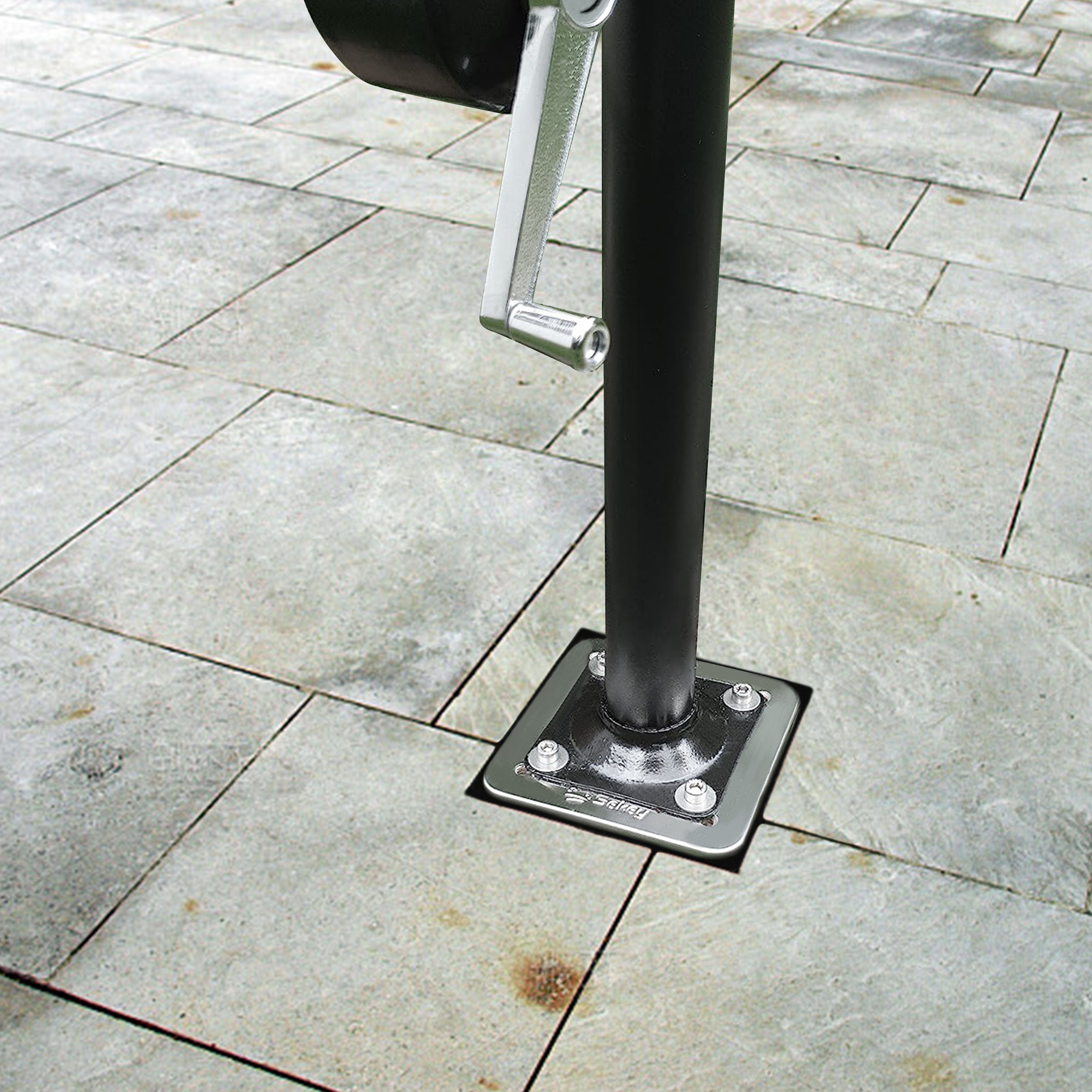 Sekey Schirmhalter Bodenhülse Universal-Bodenplatte Sonnenschirmständer für Ampelschirm, für Stöcke bis Ø 48 mm