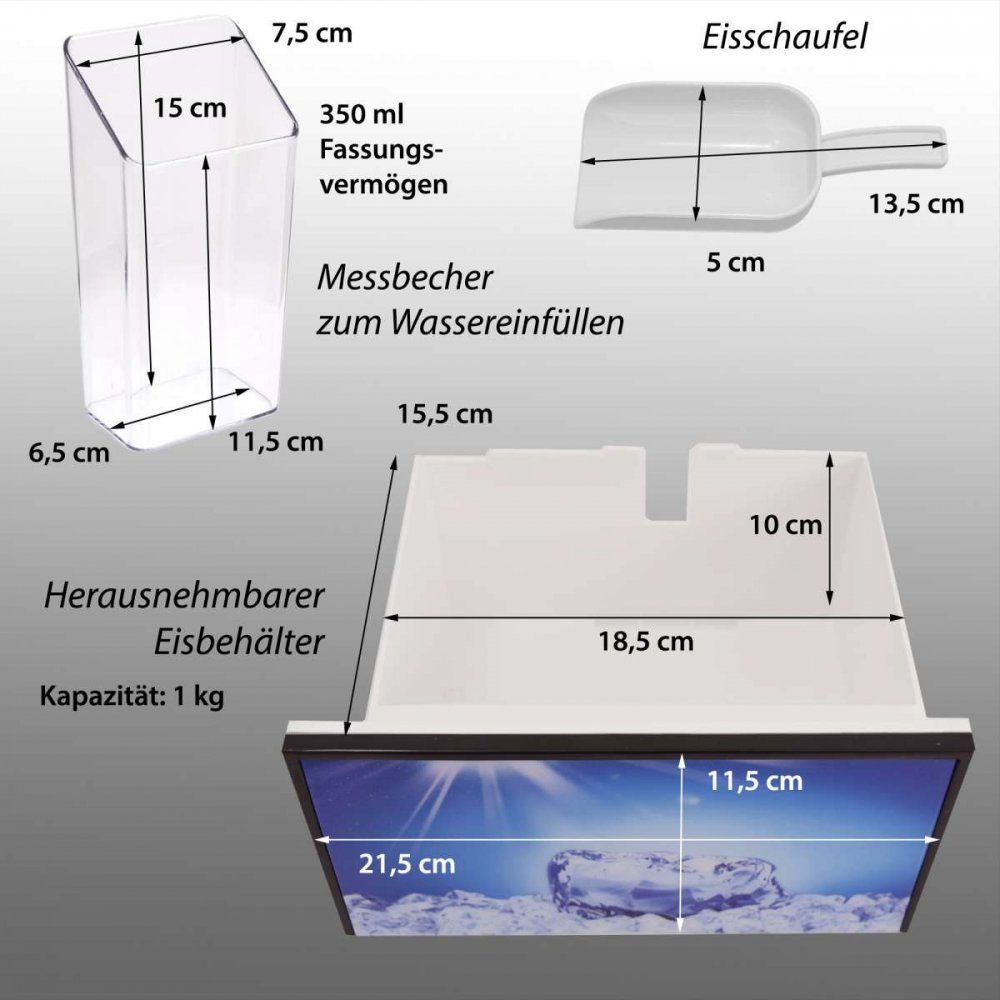 Syntrox Elektrischer Eiswürfelbereiter Syntrox Digitaler Edelstahl Eiswürfelbereiter mit Bedienfeld