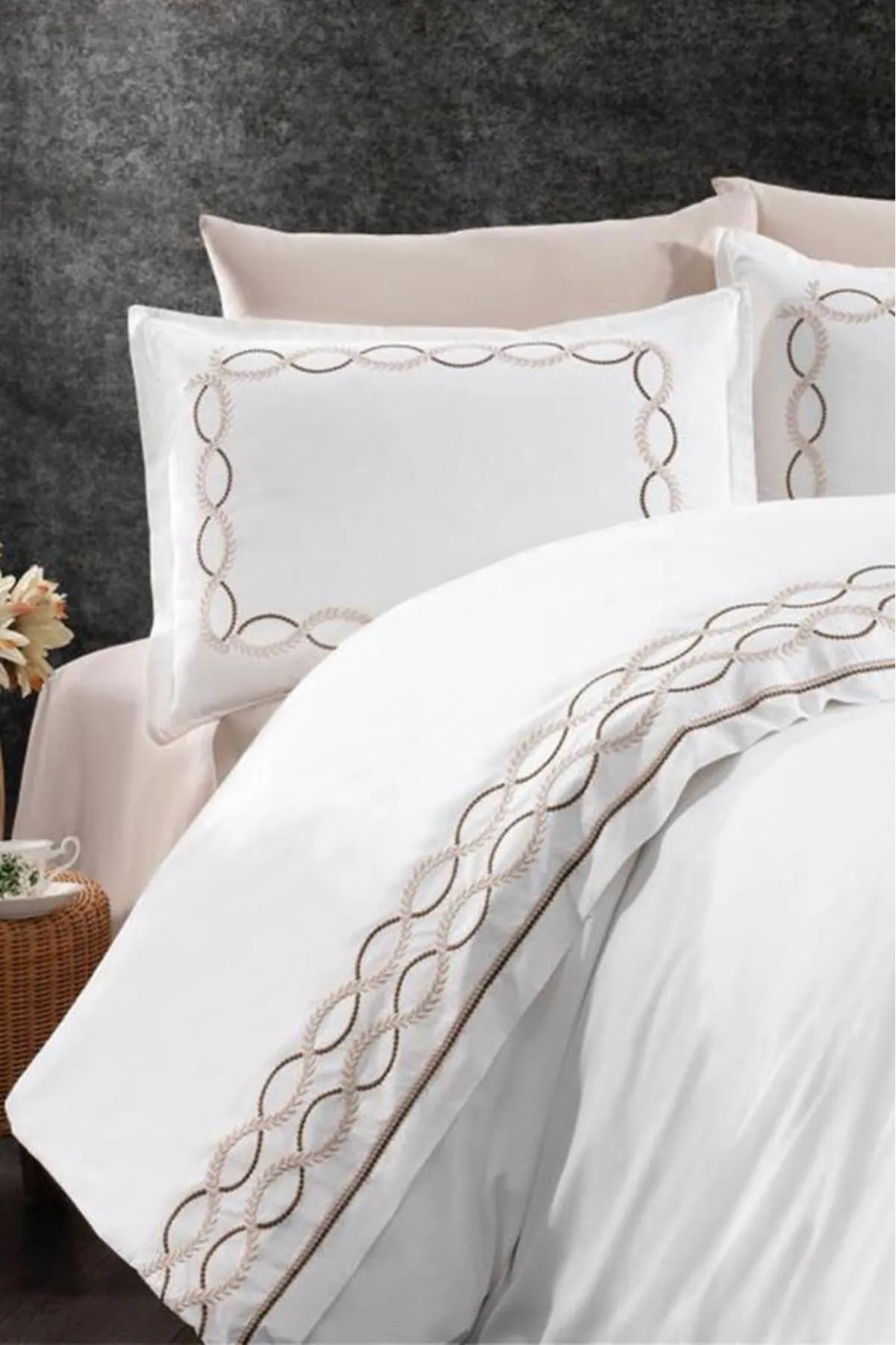Çeyiz Diyarı  Bettwäsche Doppelbett - Weiß - Unifarben