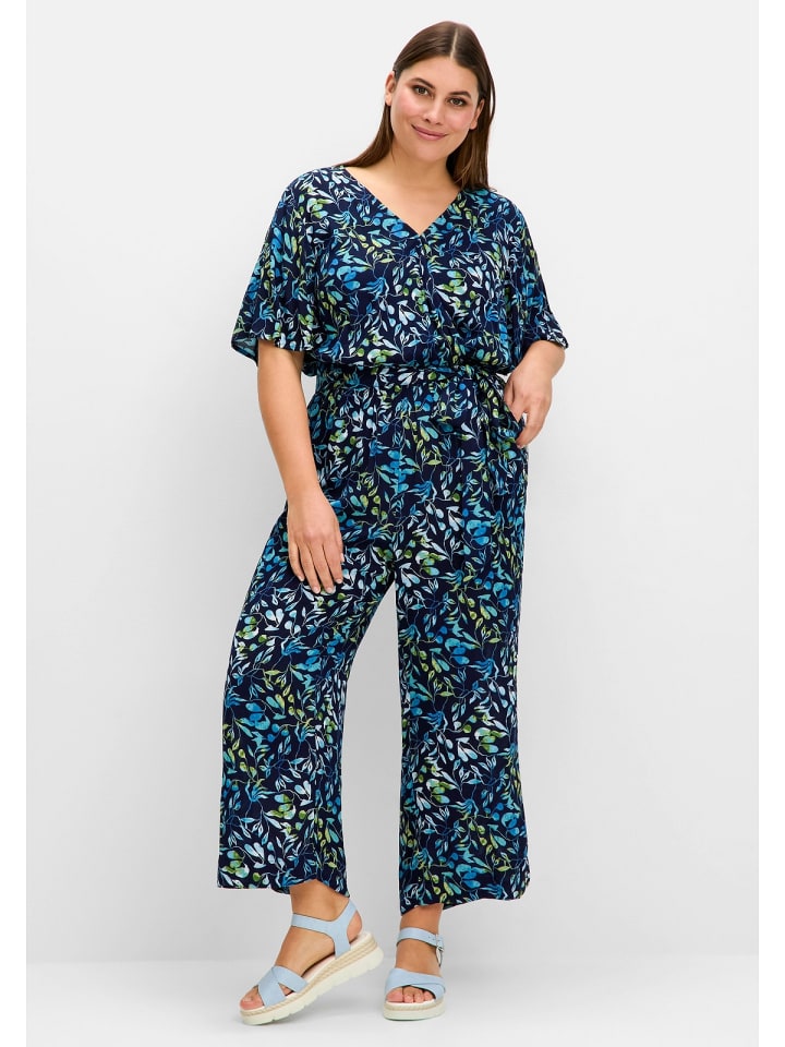 sheego Overall in tiefblau bedruckt günstig kaufen