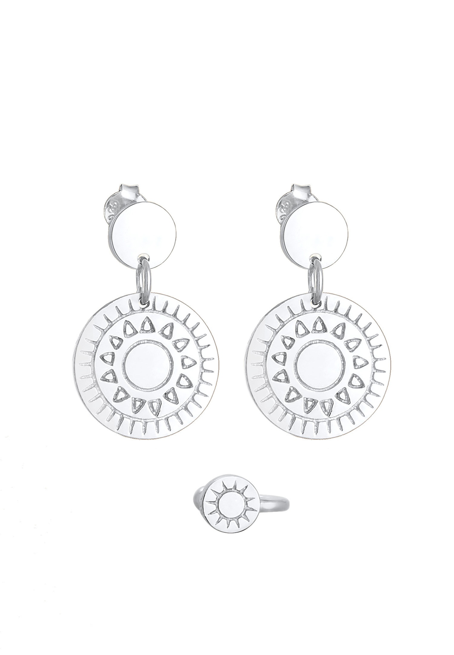 Elli 2er Set Ornament Ohrhänger Earcuff 925 Srebrna
