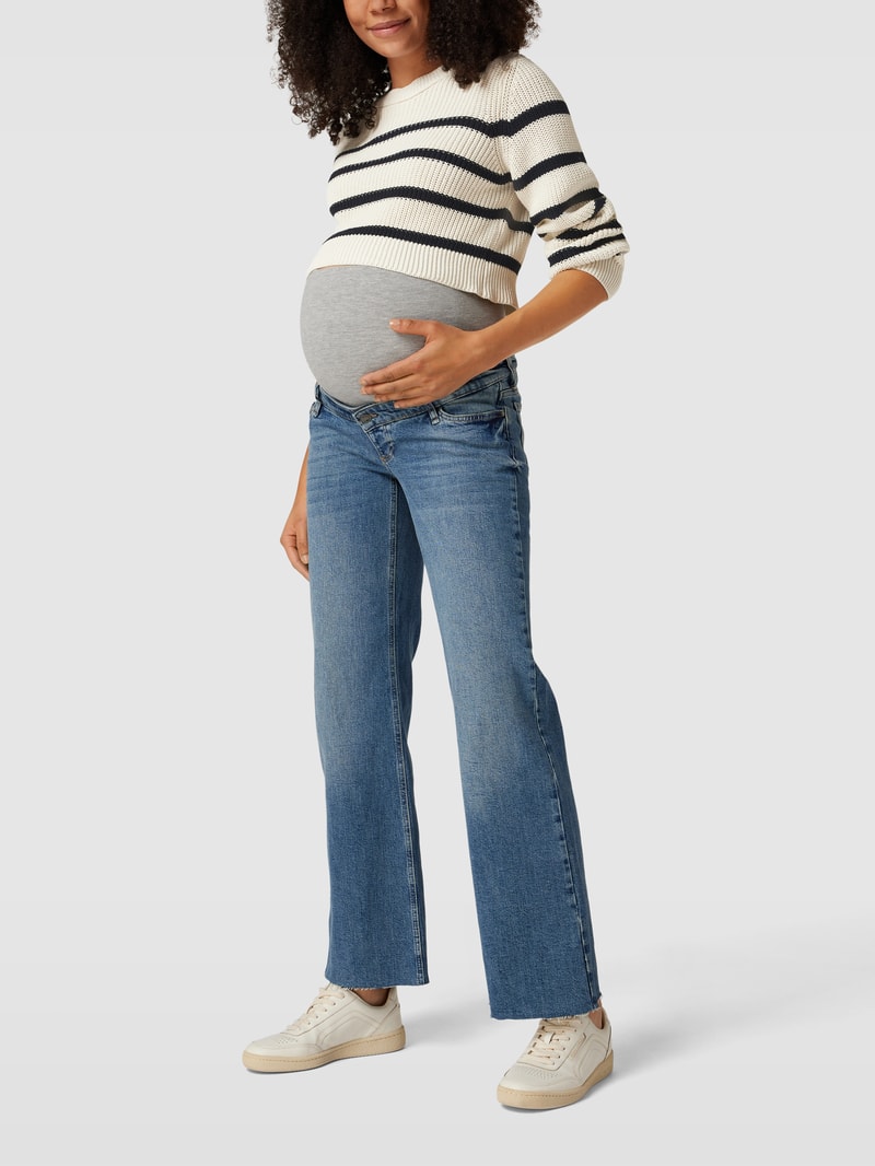 Cropped Umstands-Pullover in Strick-Optik Modell 'PIXIE' in offwhite