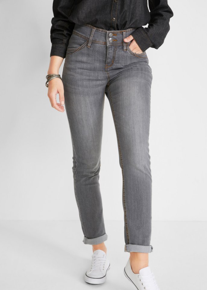 High Waist Komfort-Stretch-Jeans, Slim