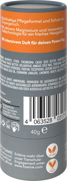 Foamie Power Up Grey Deodorant Stick