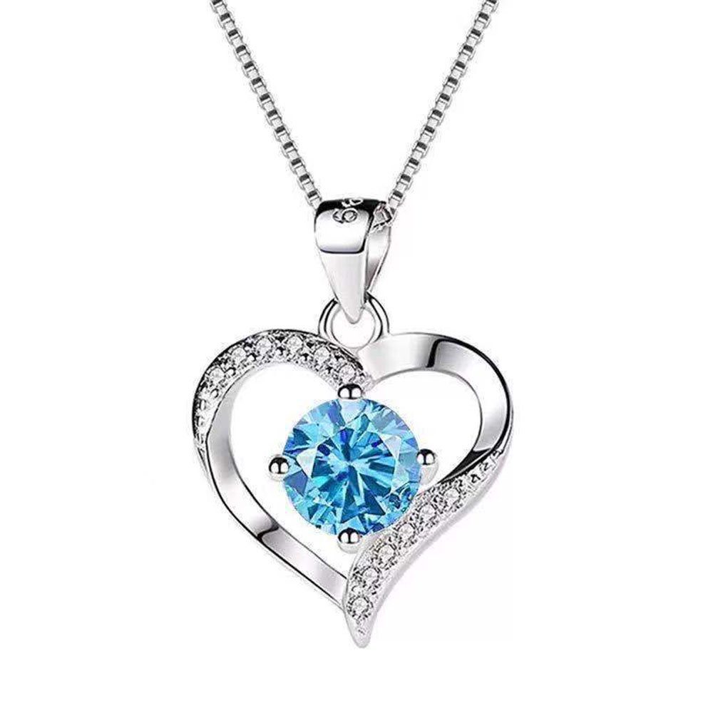 POCHUMIDUU Ohrring und Ketten Set 925 Sterling Silber Herz Halskette Ohrringe Set (3-tlg., Geschenk für Weihnachten, Geburtstag), Silber Schmuck Set für Frauen