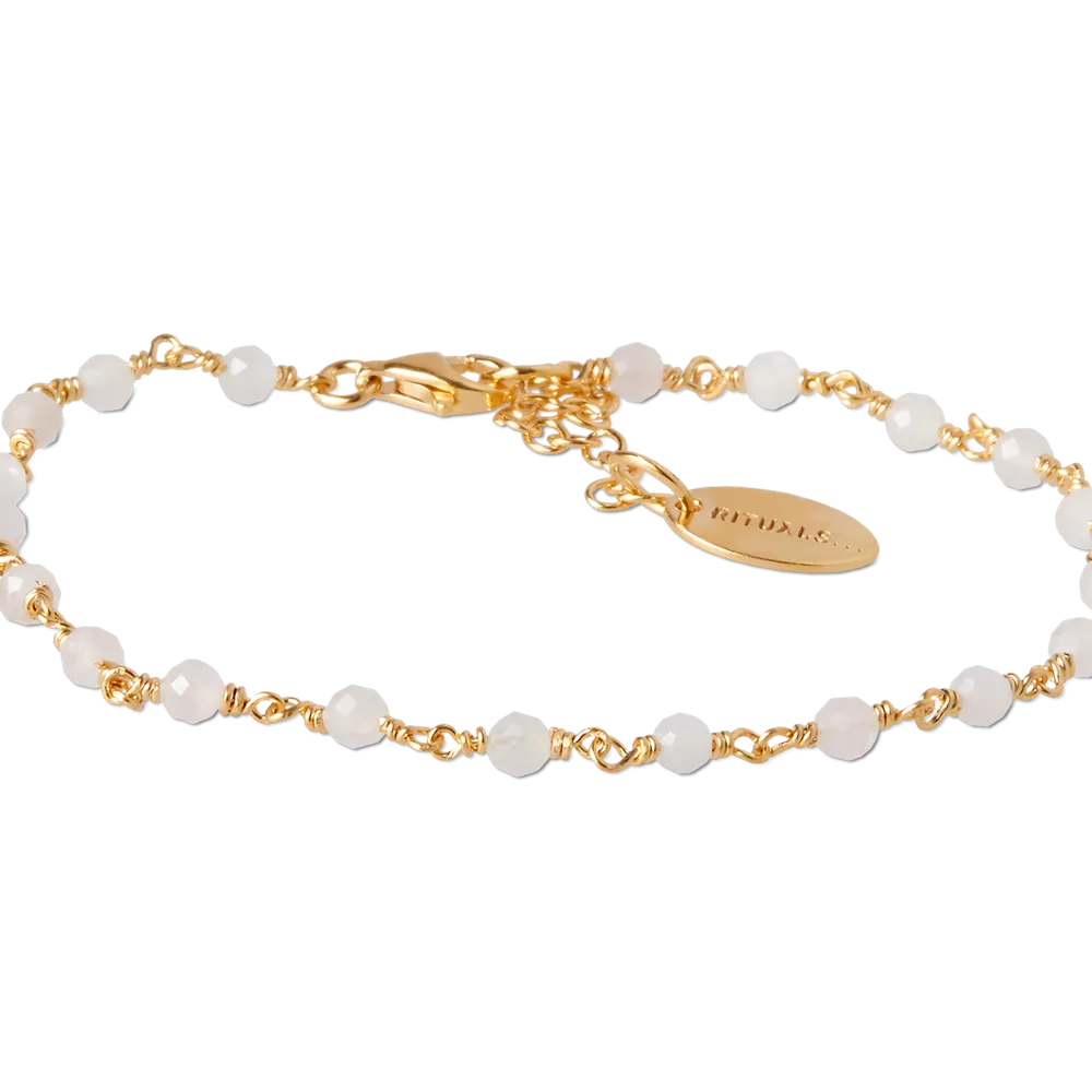 Bracelet à maillons de perles House of Rituals, plaqué or, orné d'une pierre précieuse