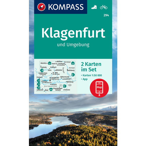 KOMPASS WANDERKARTE 294 KLAGENFURT UND UMGEBUNG 1:50000