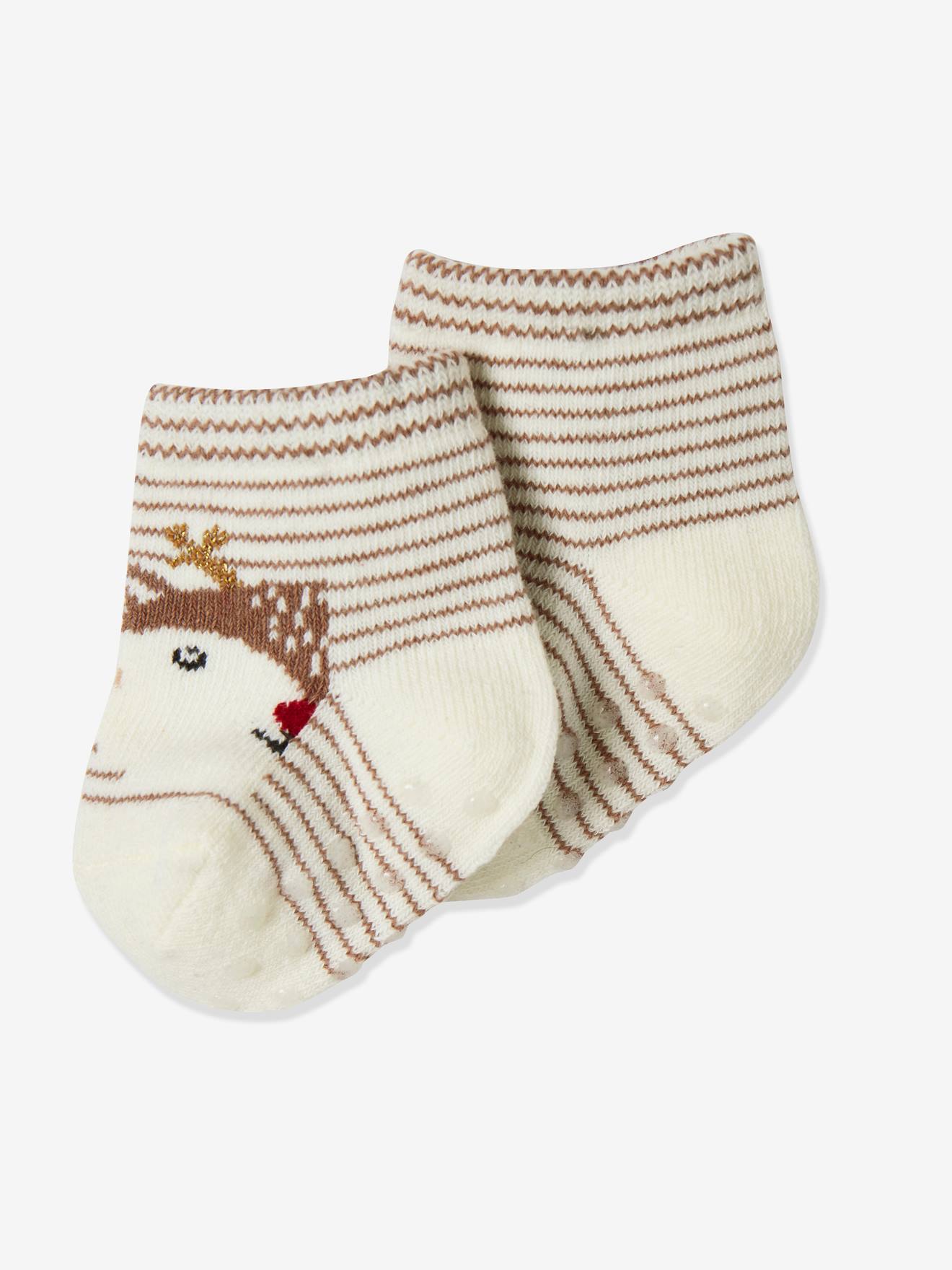 Ensemble de Noël bébé T-shirt + pantalon + chaussettes moka