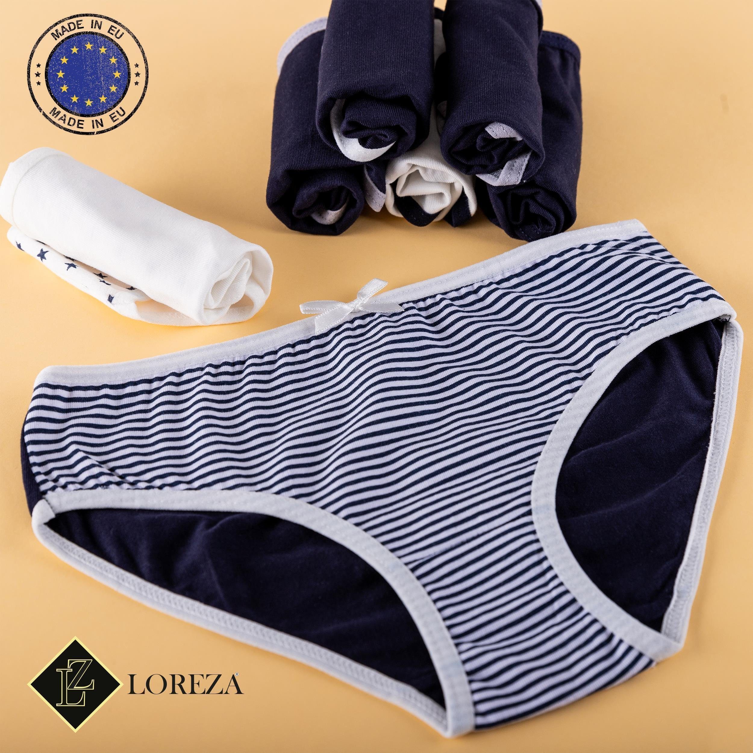 LOREZA Slip 7 Mädchen Kinder Slips Baumwolle Unterhosen Unterwäsche (Spar-Packung, 7-St)
