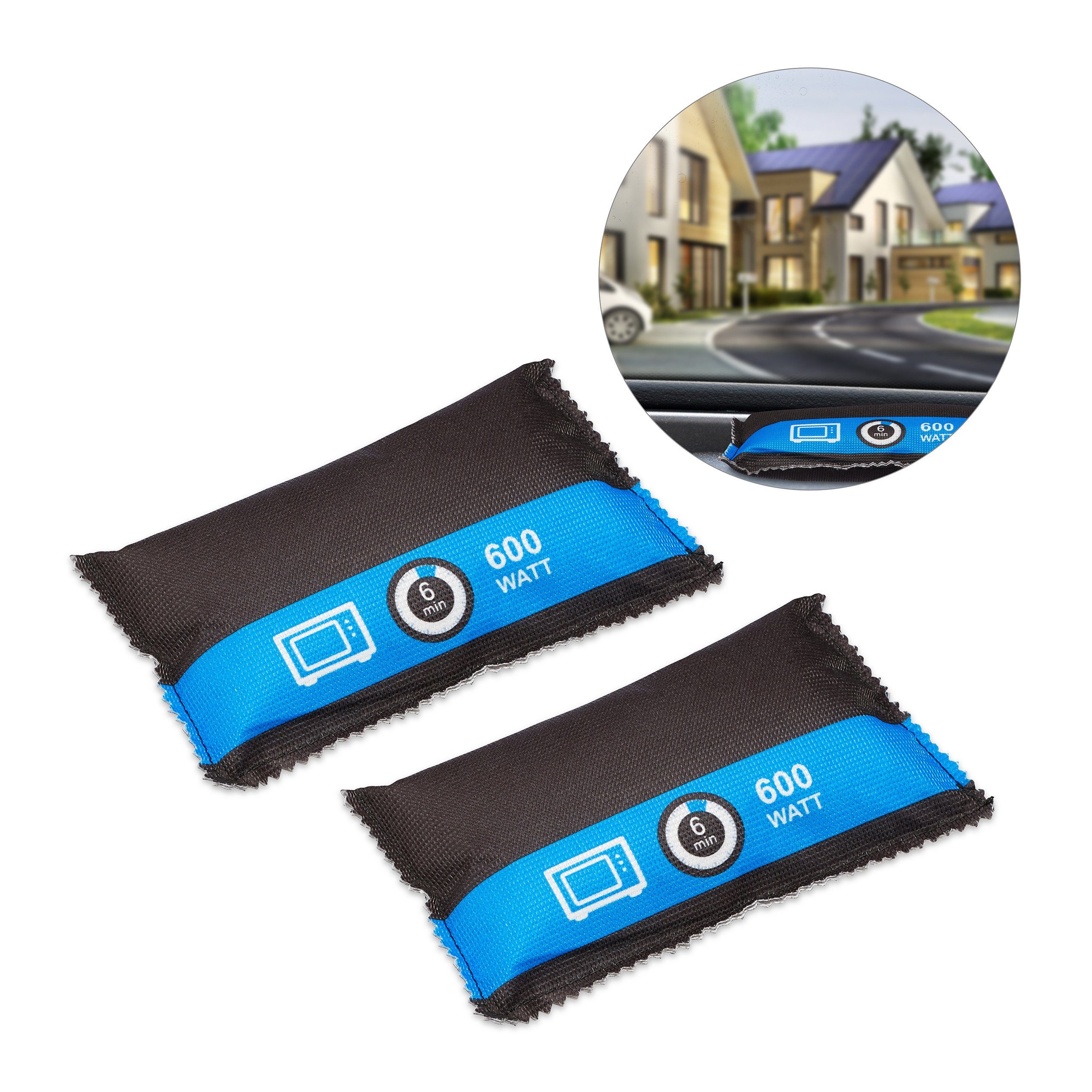 relaxdays Kfz-Sicherungshalter 2 x Luftentfeuchter Auto