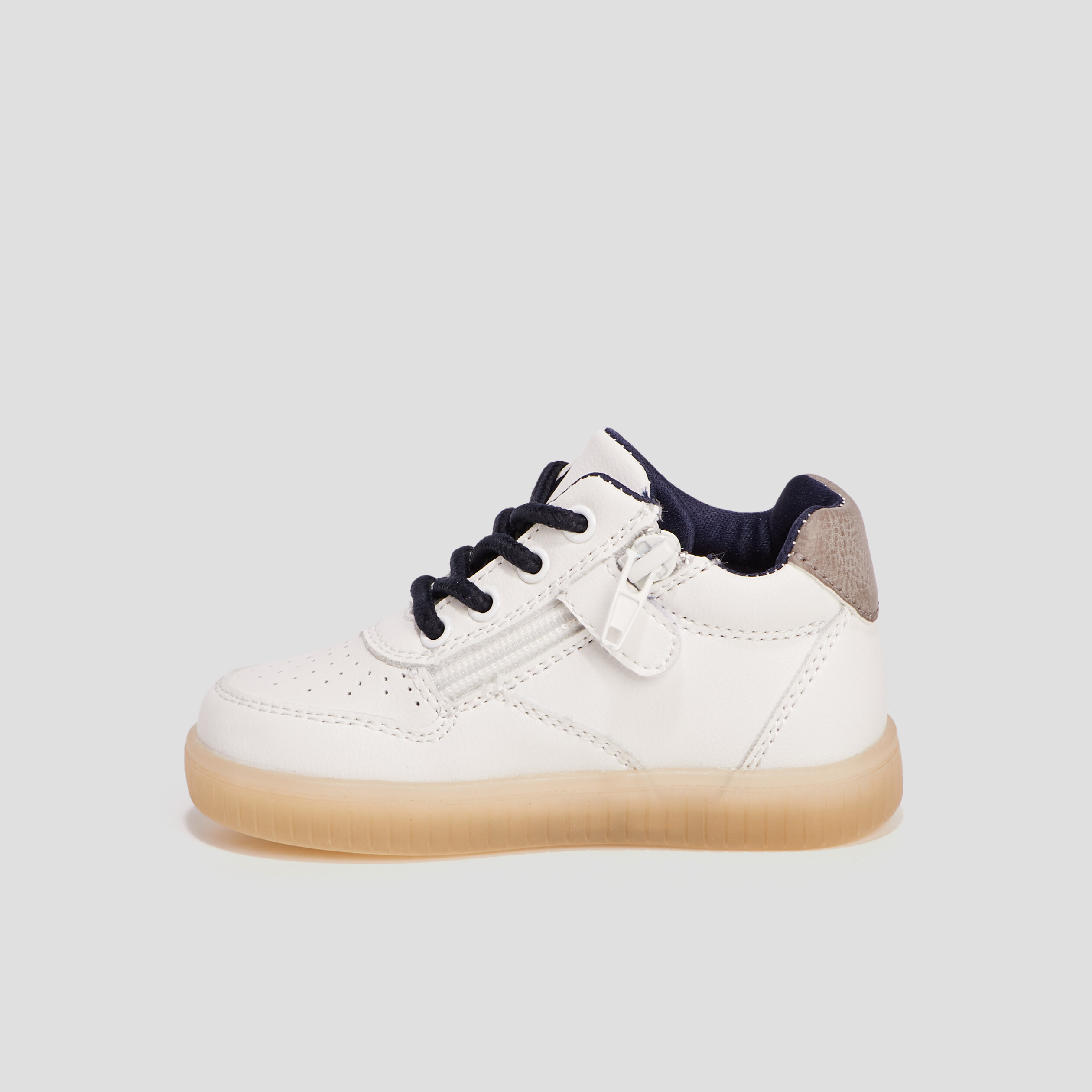 Baskets montantes à lacets blanc bébé garçon | La Halle