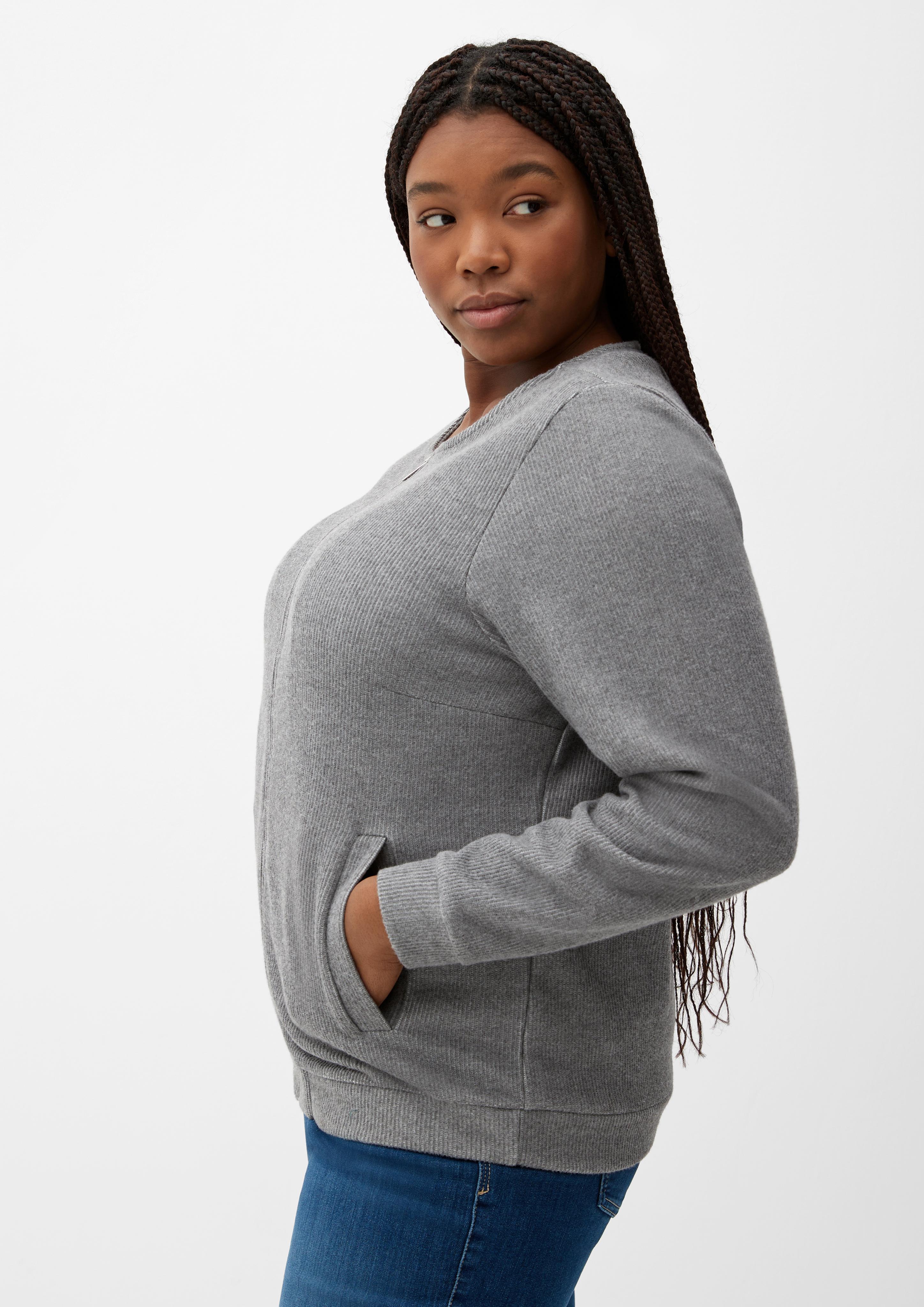 Sweatjacke in Strickoptik  2125475-9730