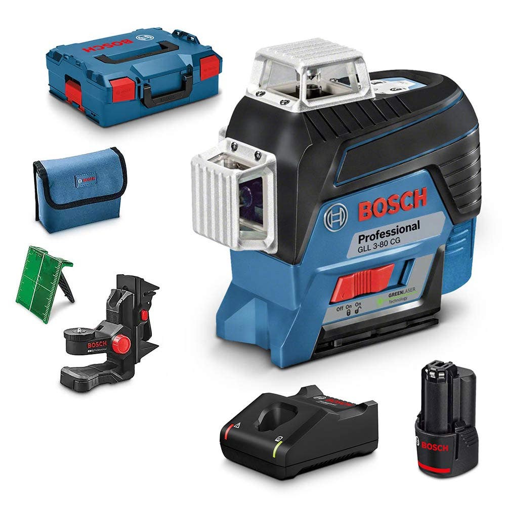Kit de nível a laser multilinhas BOSCH 12V 3 x 360°, verde 06159940R1