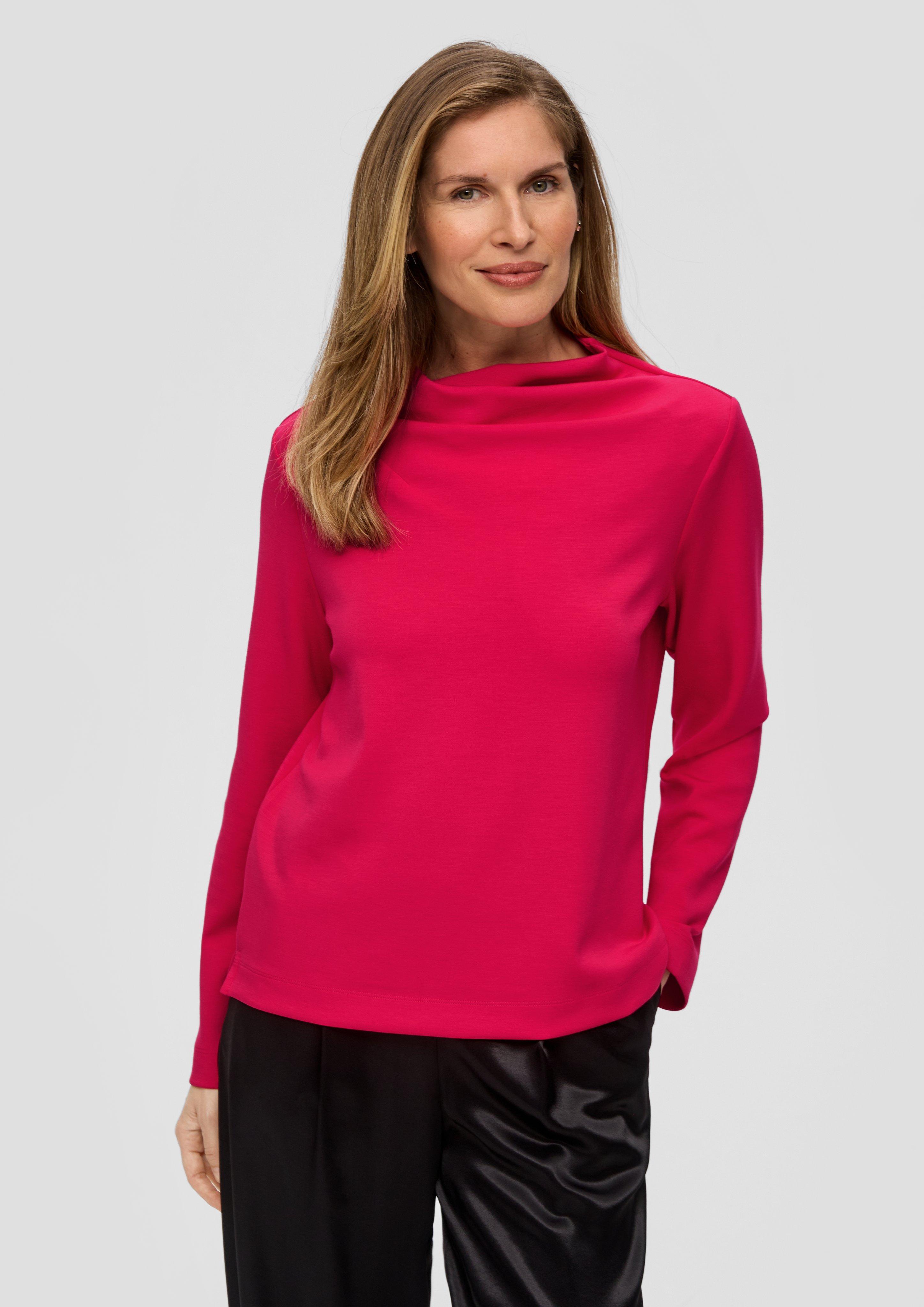 Strickjerseyshirt mit Wasserfall-Ausschnitt  2157943-4554