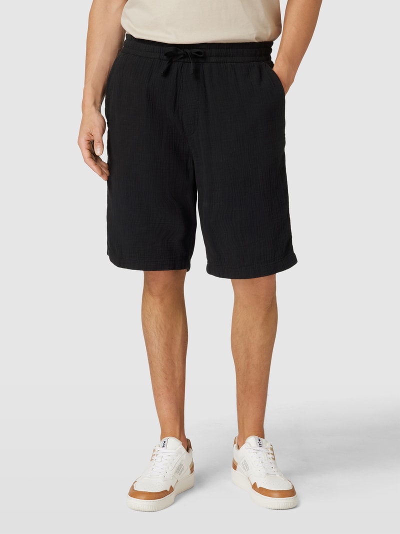 Bermudas mit elastischem Bund in schwarz