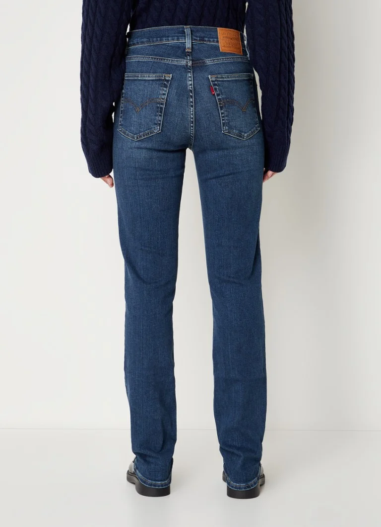 Blugi Levi's 724 cu talie înaltă, croială dreaptă, albaștri, model WA