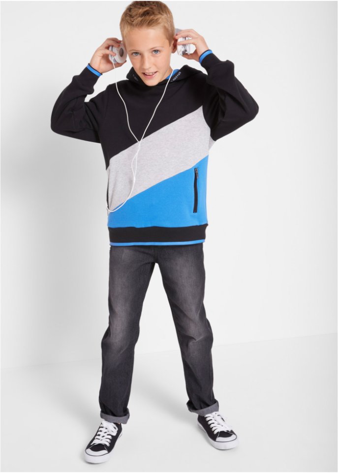 Jungen Kapuzensweatshirt im Colourblock