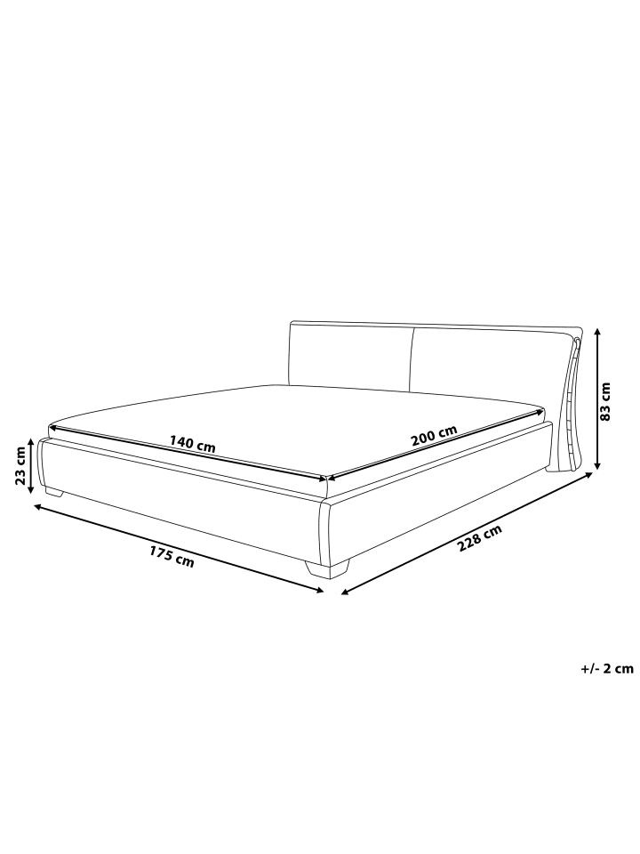 Beliani Doppelbett PARIS in Gold/Silber - (W) 175 x (H) 83 x (L) 228 cm günstig kaufen onesize