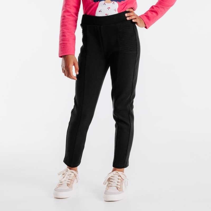 Legging en jersey milano uni noir fille