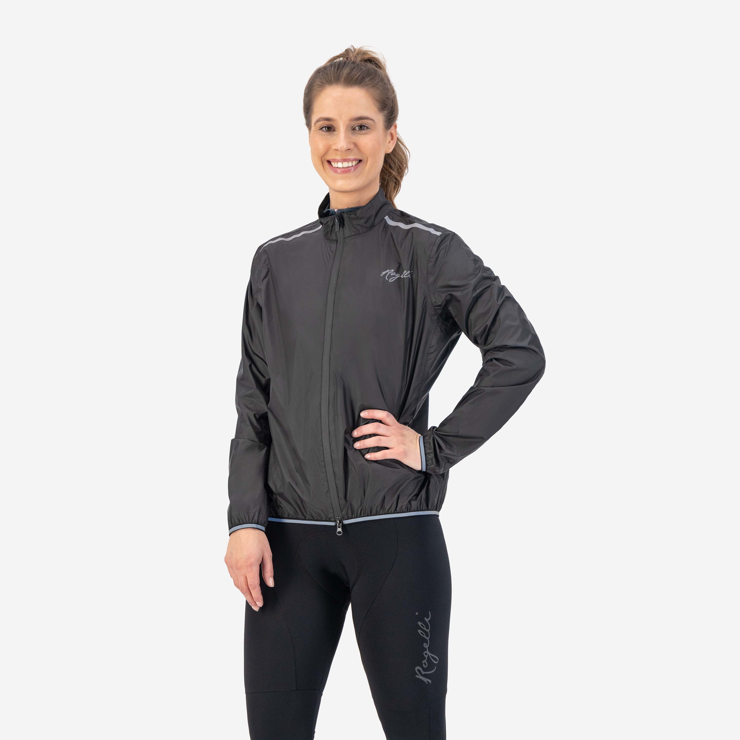 Rogelli Essential Black Damen Fahrrad Regenjacke