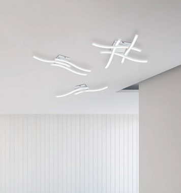 TRIO Leuchten LED Deckenleuchte Route, LED fest integriert, Warmweiß, moderne Deckenlampe 4-flammig, LEDs mit 4x 500 Lumen