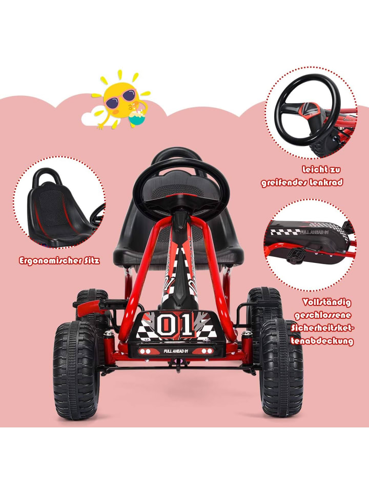 COSTWAY Gokart von 3-6 Jahren in Rot günstig kaufen 90 cm