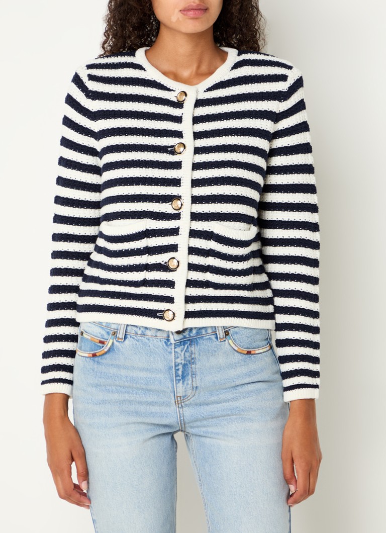 Cardigan gros tricotat Ba&sh Gaspard cu imprimeu în dungi