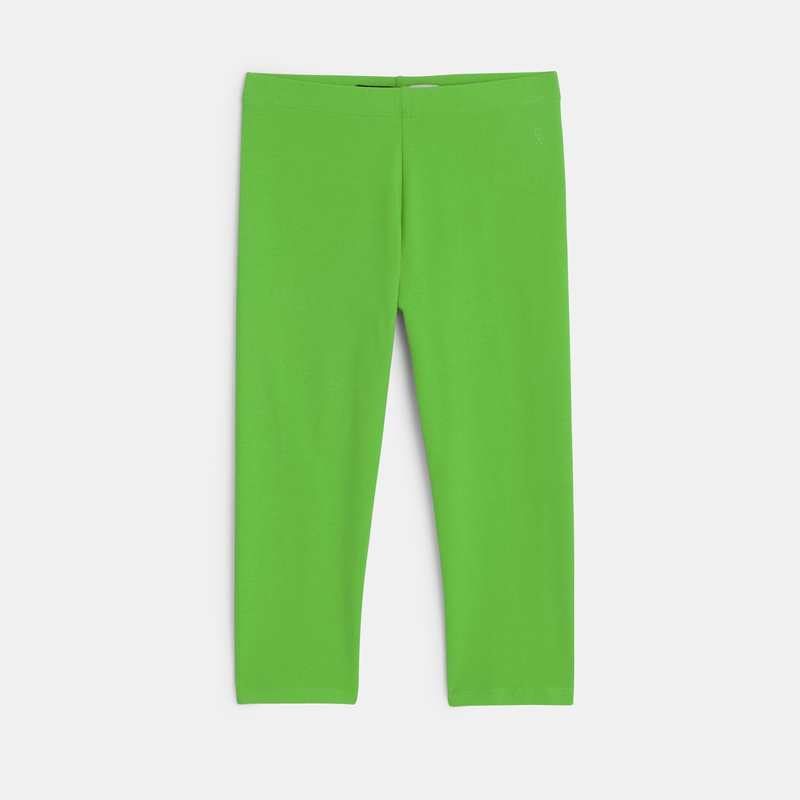 Leggings courts unis vert fille