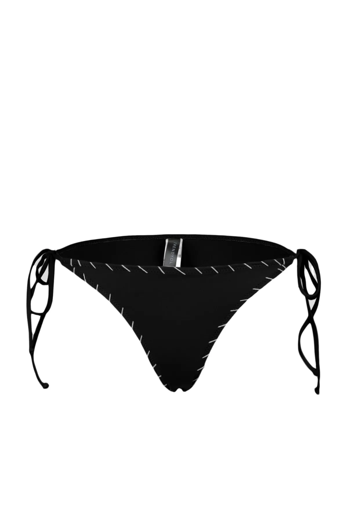 Trendyol Collection  Schwarzes besticktes Bikinihöschen in normaler Passform TBESS23BA00226