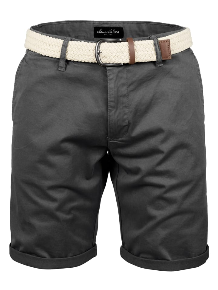 Amaci&Sons Chinoshort inkl. Gürtel BERWYN in Anthrazit günstig kaufen