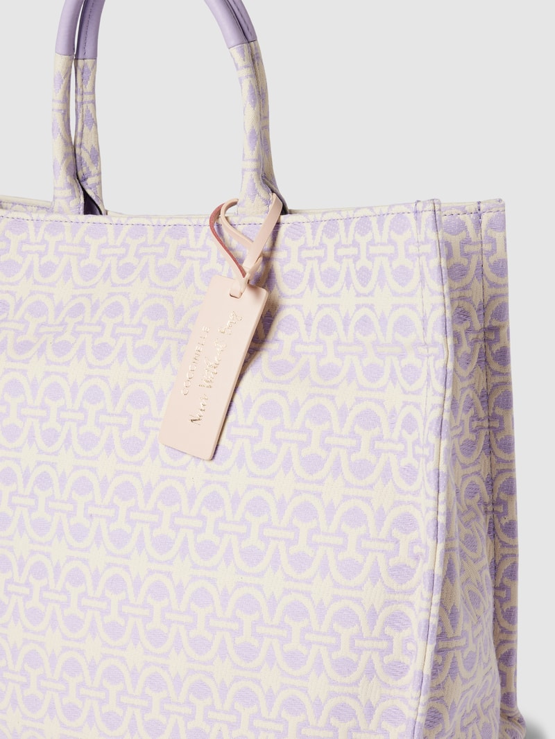 Tote Bag mit Allover-Muster Modell 'NEVER' in flieder