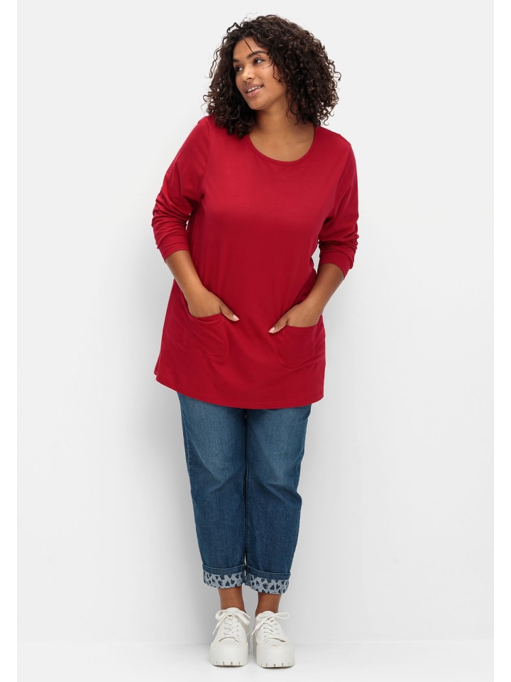 sheego Longshirt in rot günstig kaufen