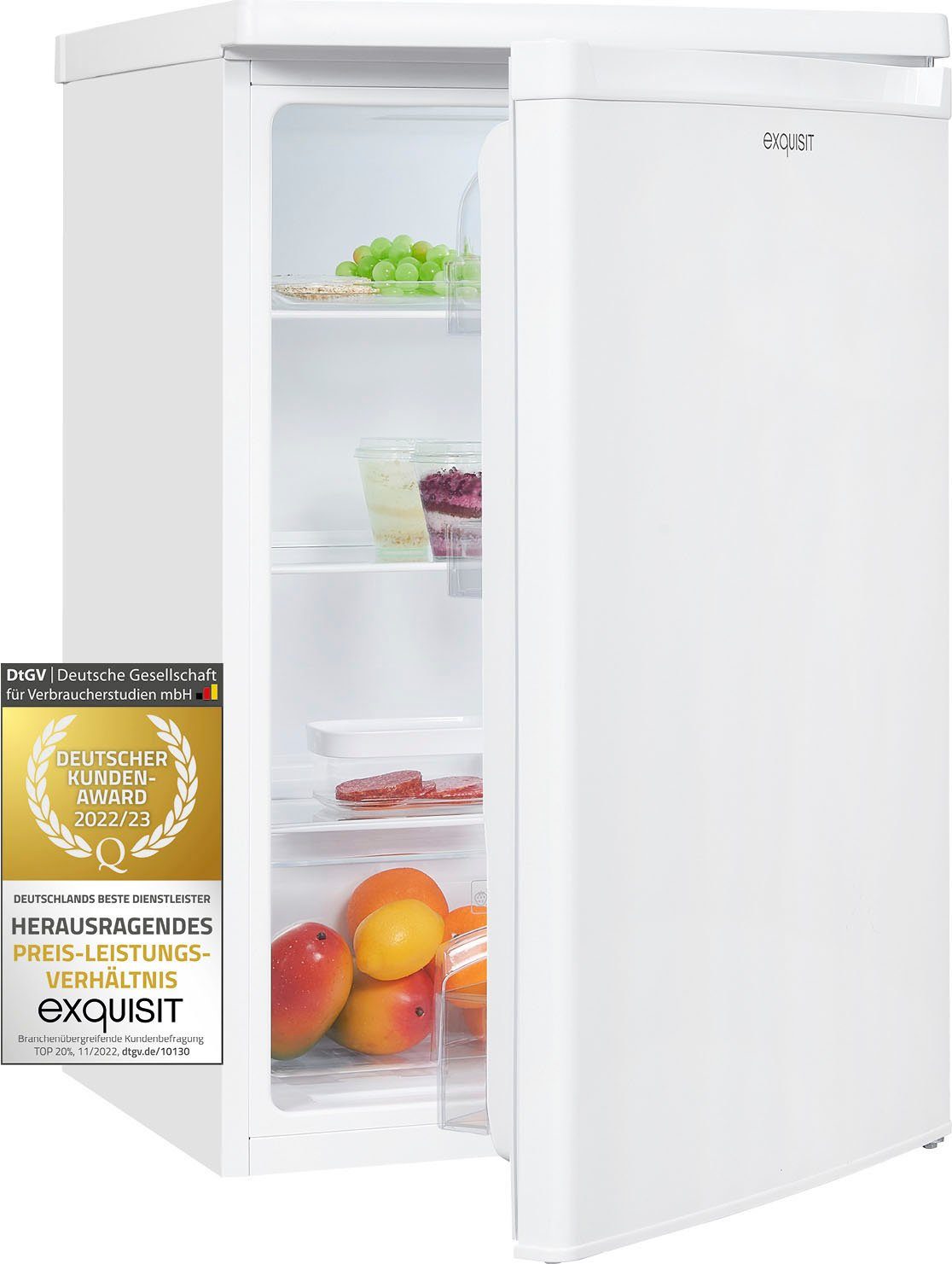 exquisit Kühlschrank KS16-V-040E weiss, 85 cm hoch, 55 cm breit