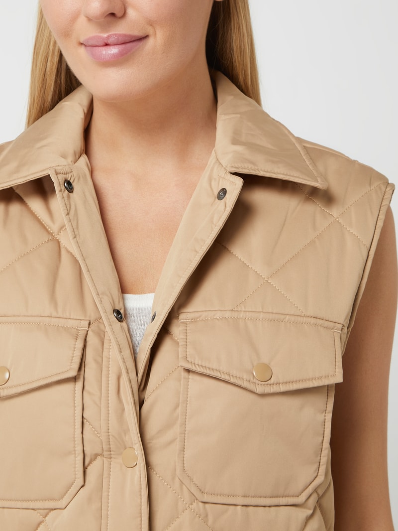 Steppweste mit Umlegekragen Modell 'Tinna' in camel