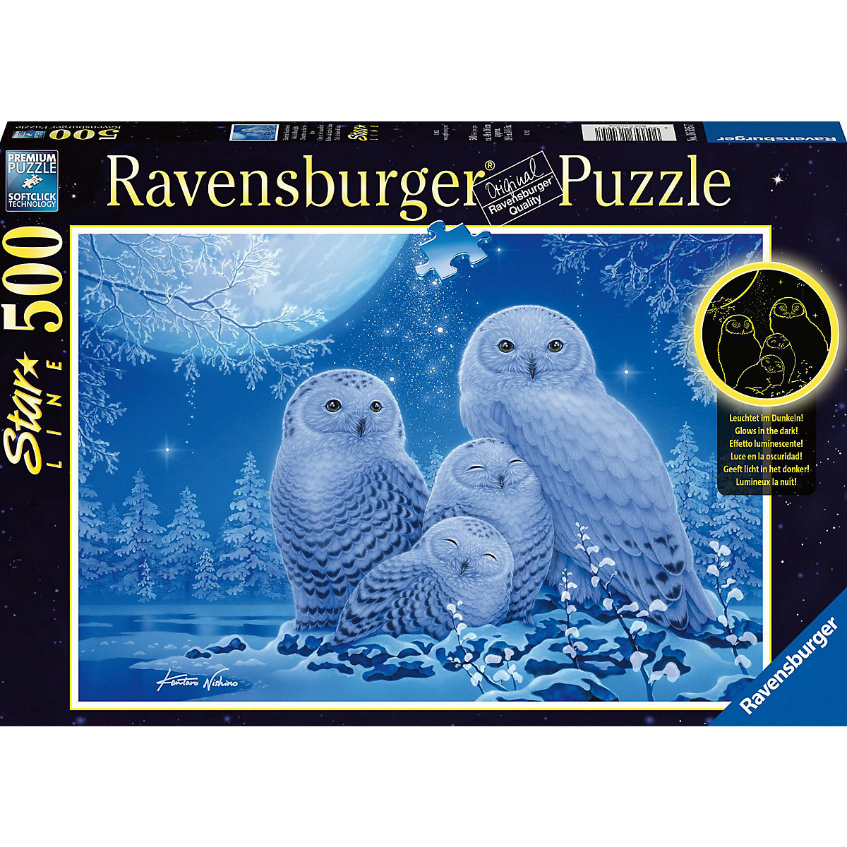 Puzzle Eulen im Mondschein, 500 Teile