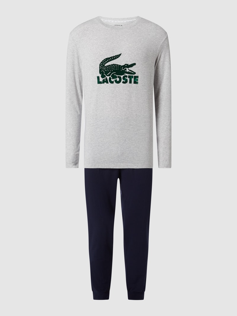 Pyjama mit Logo in mittelgrau