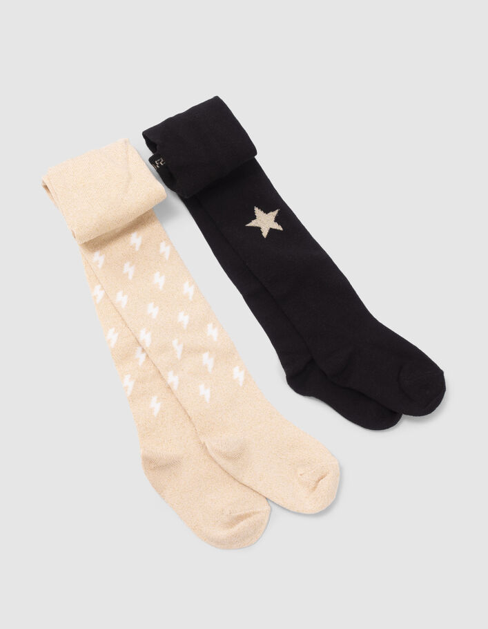 Collants dorés et noirs bébé fille