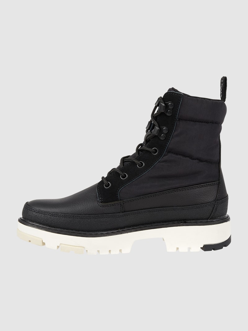 Lederboots mit Logo-Details in schwarz