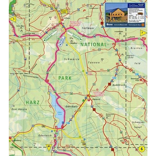 Wanderkarte Harzer Hexen-Stieg 1 : 25 000 - Wanderkarte